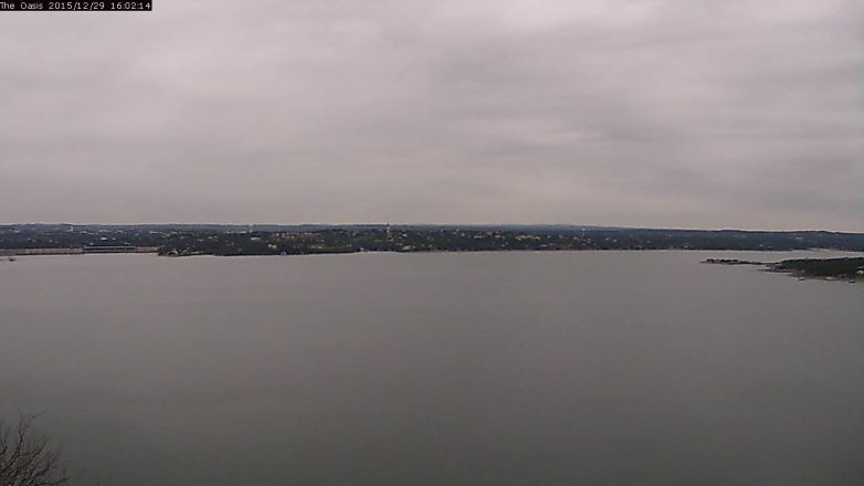 Lake Travis webcam, December 29, 2015 3:10 PM CT