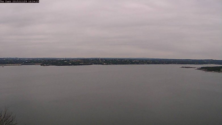 Lake Travis webcam, December 29, 2015 3:40 PM CT