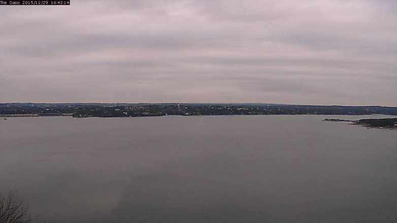Lake Travis webcam, December 29, 2015 3:50 PM CT