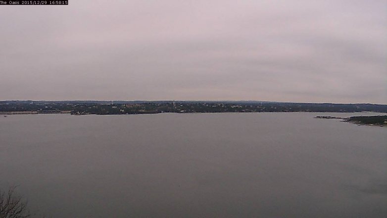 Lake Travis webcam, December 29, 2015 4:05 PM CT