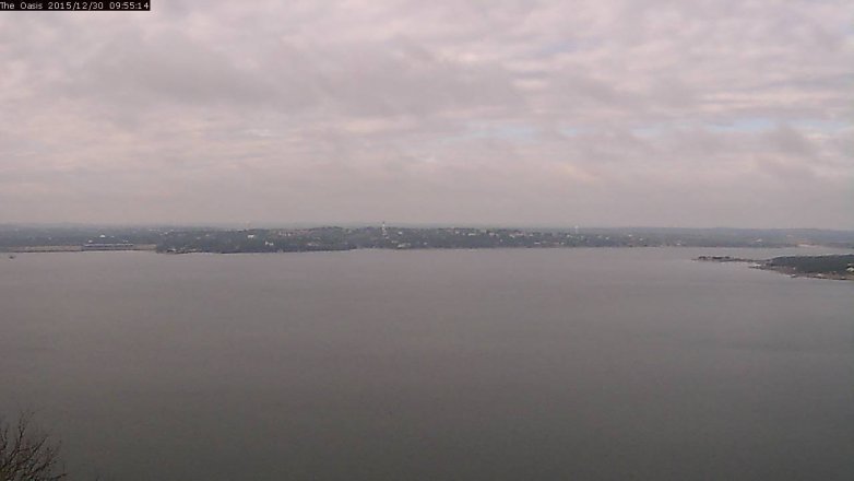 Lake Travis webcam, December 30, 2015 9:00 AM CT