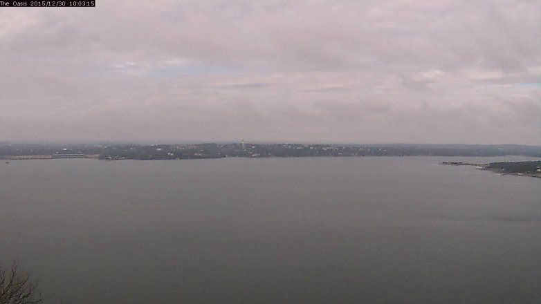 Lake Travis webcam, December 30, 2015 9:10 AM CT