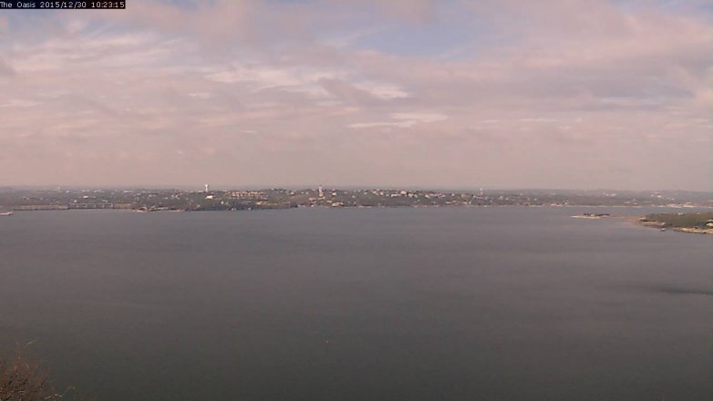 Lake Travis webcam, December 30, 2015 9:30 AM CT