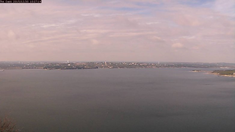 Lake Travis webcam, December 30, 2015 9:35 AM CT