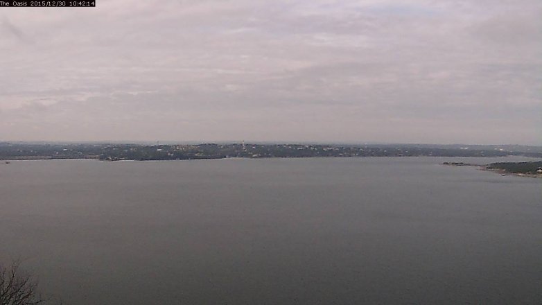Lake Travis webcam, December 30, 2015 9:50 AM CT