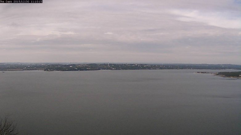 Lake Travis webcam, December 30, 2015 10:15 AM CT
