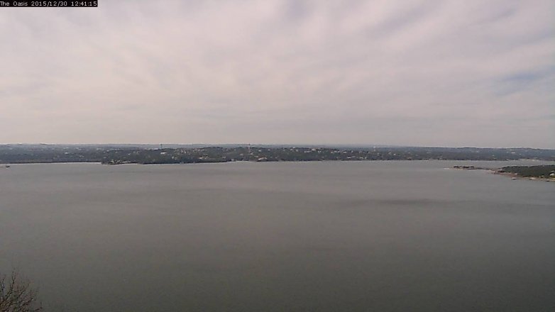 Lake Travis webcam, December 30, 2015 11:45 AM CT
