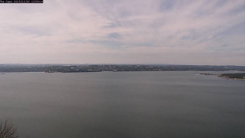 Lake Travis webcam, December 30, 2015 12:05 PM CT