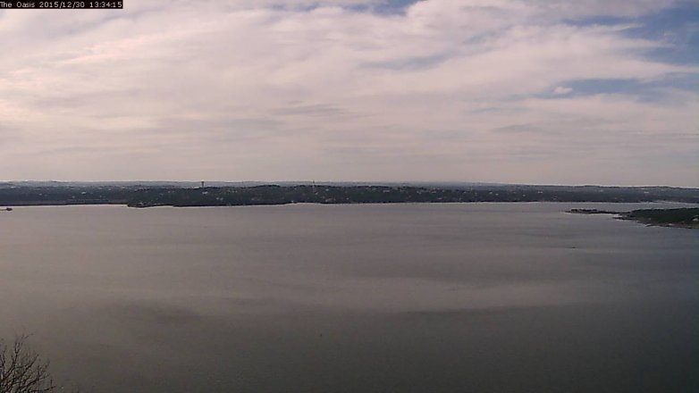 Lake Travis webcam, December 30, 2015 12:40 PM CT
