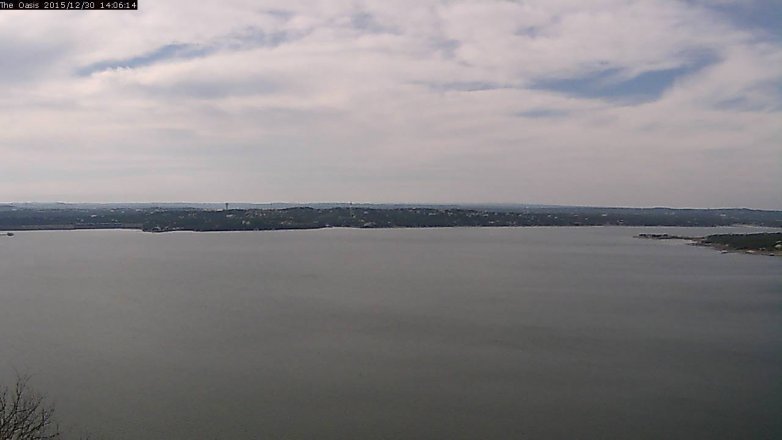 Lake Travis webcam, December 30, 2015 1:15 PM CT