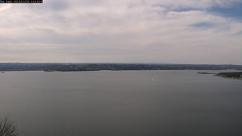 Lake Travis webcam, December 30, 2015 1:20 PM CT