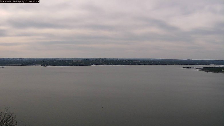 Lake Travis webcam, December 30, 2015 1:40 PM CT