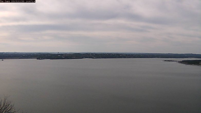 Lake Travis webcam, December 30, 2015 1:55 PM CT