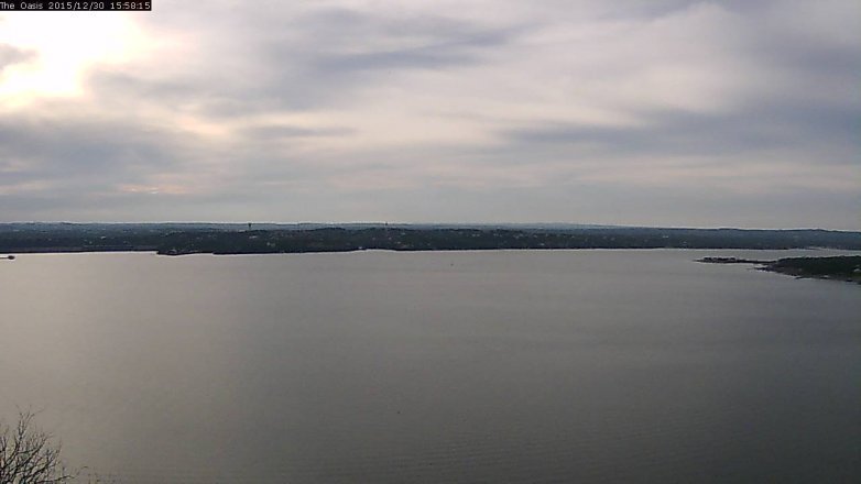 Lake Travis webcam, December 30, 2015 3:05 PM CT