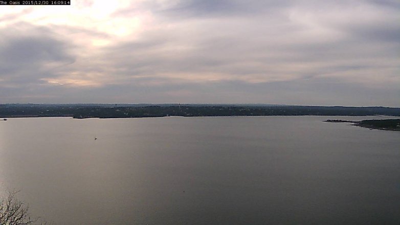Lake Travis webcam, December 30, 2015 3:15 PM CT