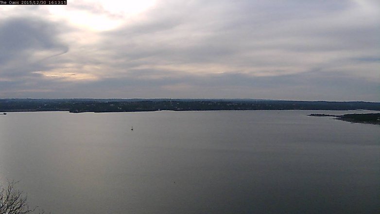 Lake Travis webcam, December 30, 2015 3:20 PM CT