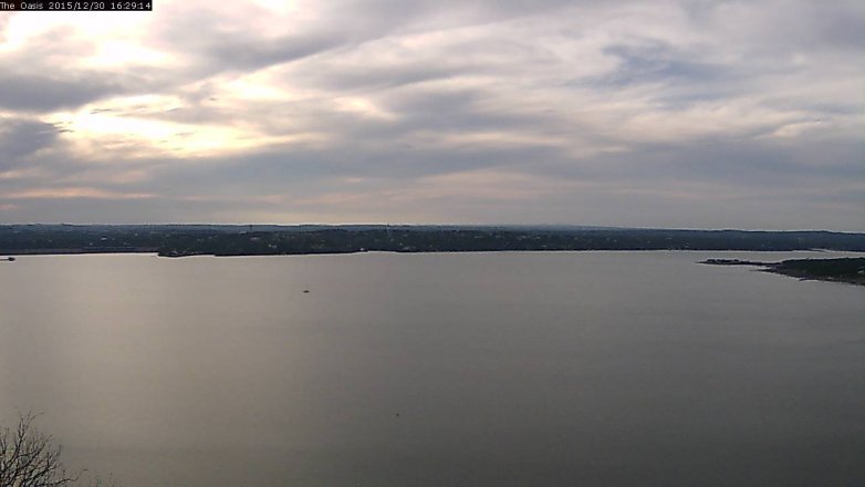 Lake Travis webcam, December 30, 2015 3:35 PM CT
