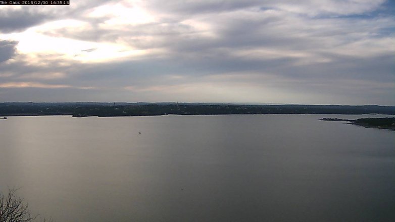 Lake Travis webcam, December 30, 2015 3:40 PM CT