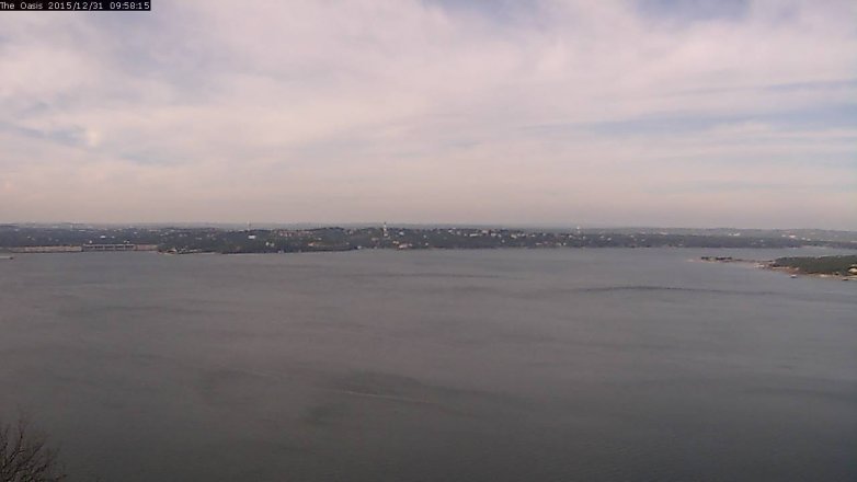Lake Travis webcam, December 31, 2015 9:05 AM CT