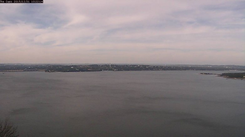 Lake Travis webcam, December 31, 2015 9:30 AM CT