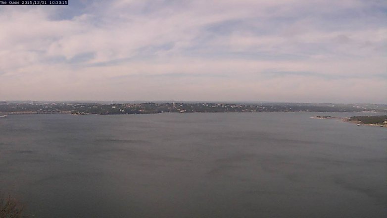 Lake Travis webcam, December 31, 2015 9:35 AM CT