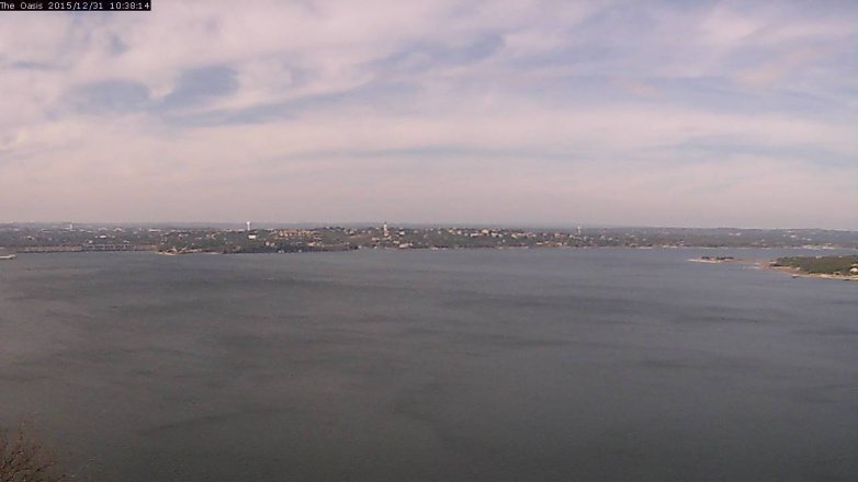 Lake Travis webcam, December 31, 2015 9:45 AM CT