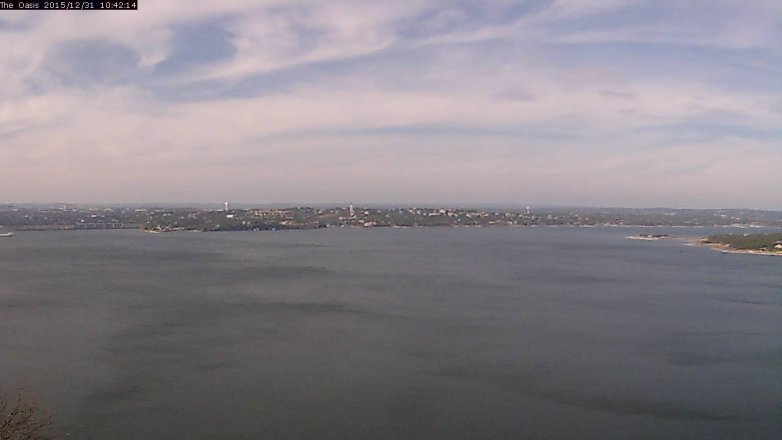 Lake Travis webcam, December 31, 2015 9:50 AM CT