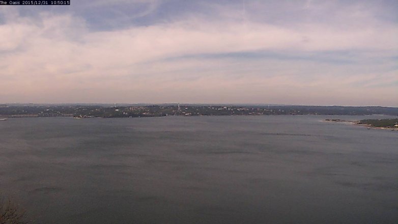 Lake Travis webcam, December 31, 2015 9:55 AM CT