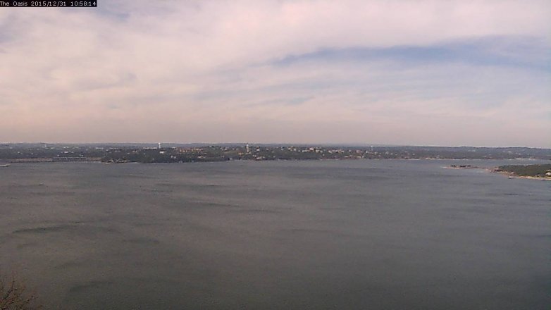 Lake Travis webcam, December 31, 2015 10:05 AM CT