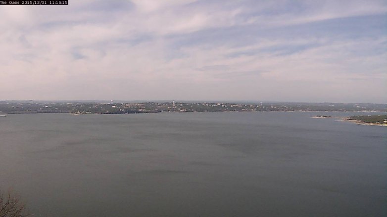 Lake Travis webcam, December 31, 2015 10:20 AM CT