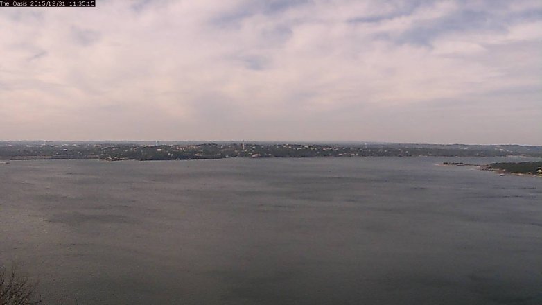 Lake Travis webcam, December 31, 2015 10:40 AM CT