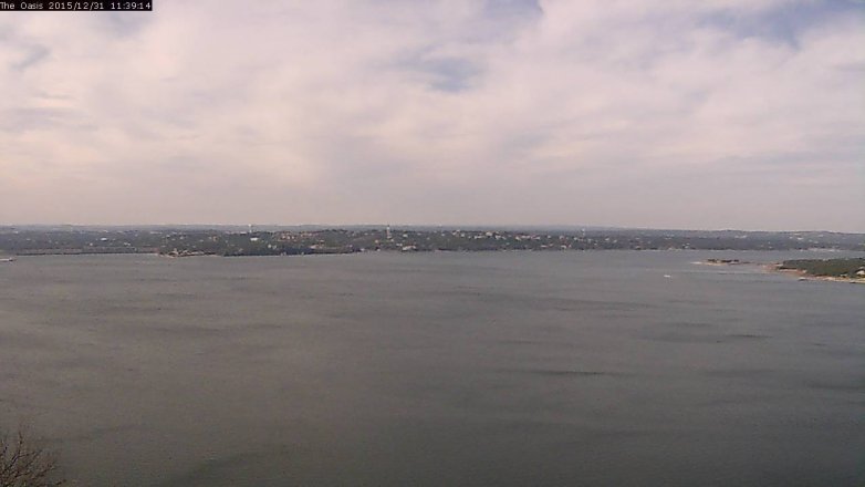 Lake Travis webcam, December 31, 2015 10:45 AM CT