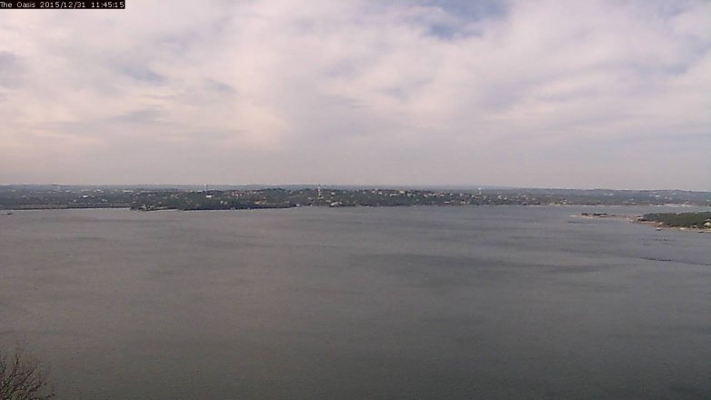 Lake Travis webcam, December 31, 2015 10:50 AM CT