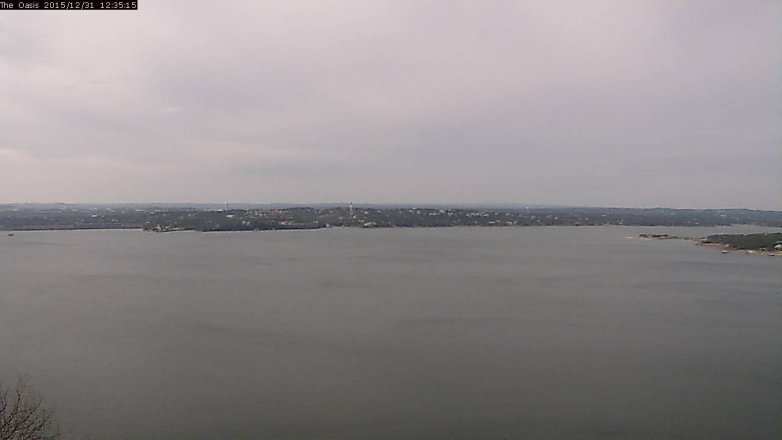 Lake Travis webcam, December 31, 2015 11:40 AM CT