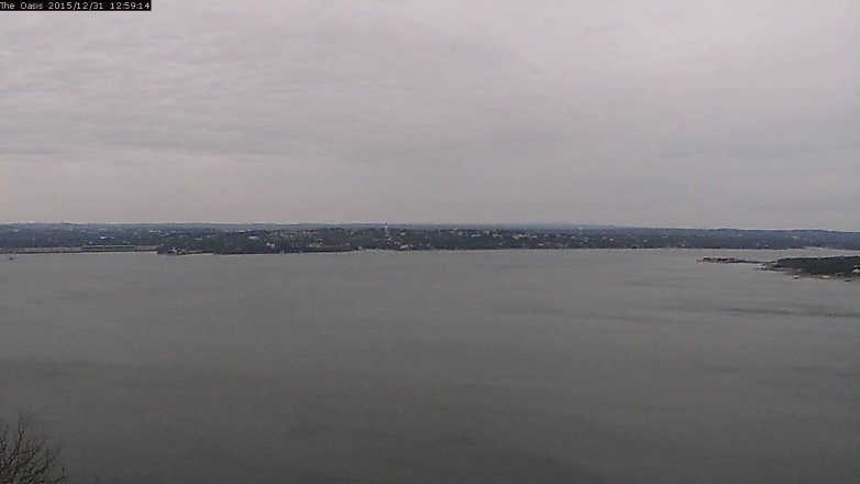 Lake Travis webcam, December 31, 2015 12:05 PM CT