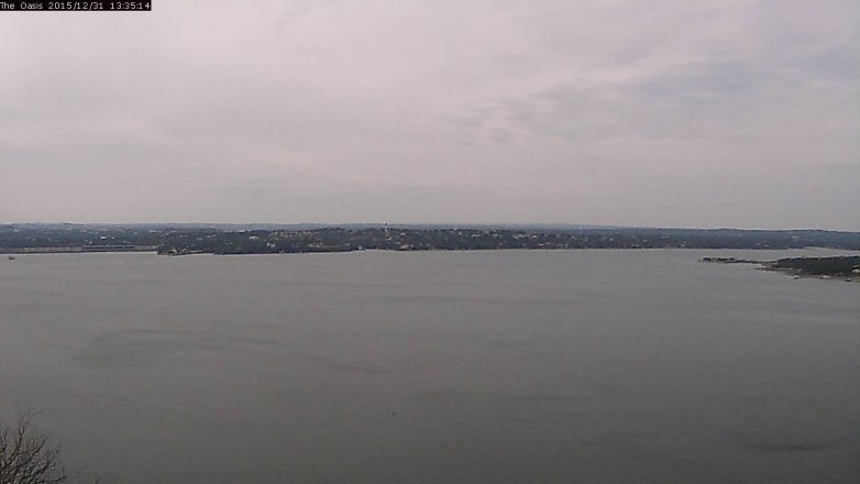 Lake Travis webcam, December 31, 2015 12:40 PM CT