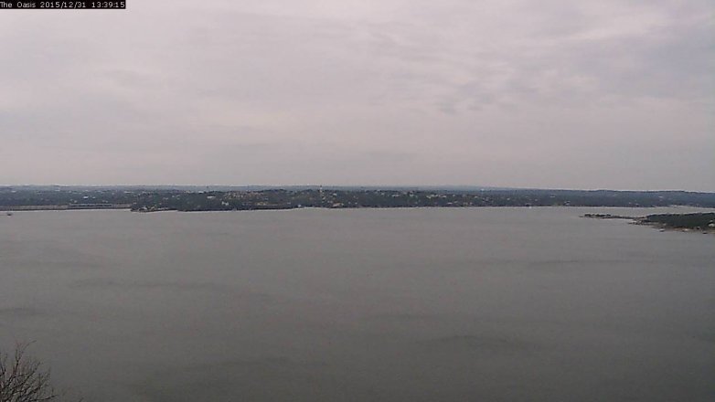 Lake Travis webcam, December 31, 2015 12:45 PM CT