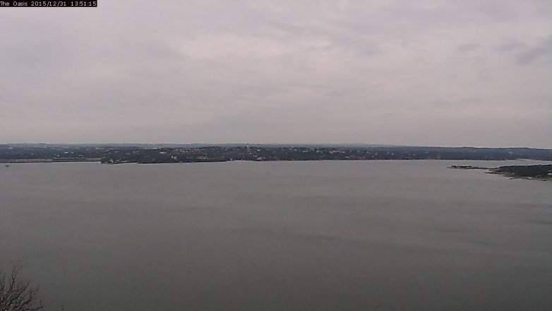 Lake Travis webcam, December 31, 2015 12:55 PM CT