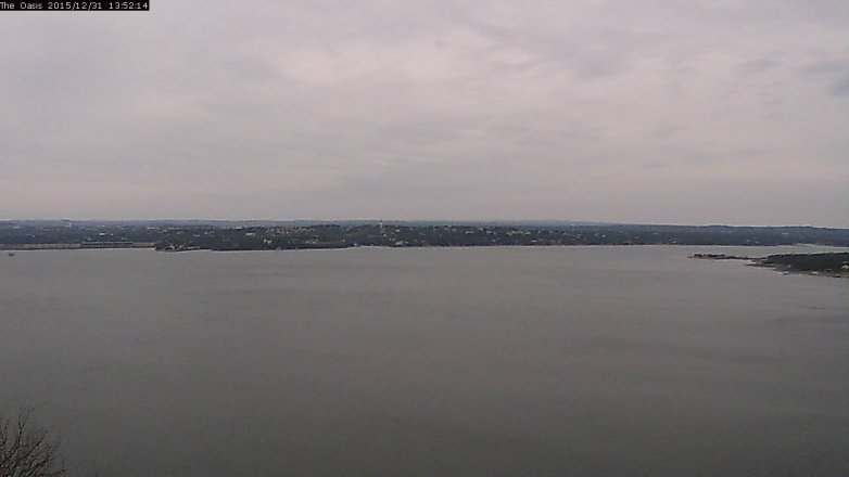 Lake Travis webcam, December 31, 2015 1:00 PM CT