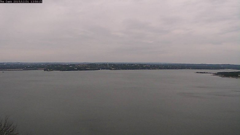 Lake Travis webcam, December 31, 2015 1:05 PM CT