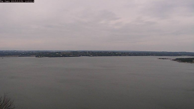 Lake Travis webcam, December 31, 2015 1:10 PM CT