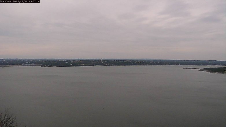 Lake Travis webcam, December 31, 2015 1:15 PM CT