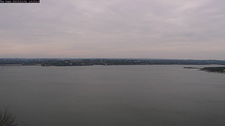 Lake Travis webcam, December 31, 2015 1:20 PM CT