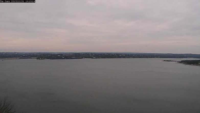 Lake Travis webcam, December 31, 2015 1:25 PM CT