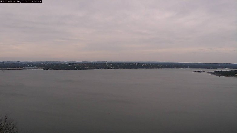 Lake Travis webcam, December 31, 2015 1:30 PM CT