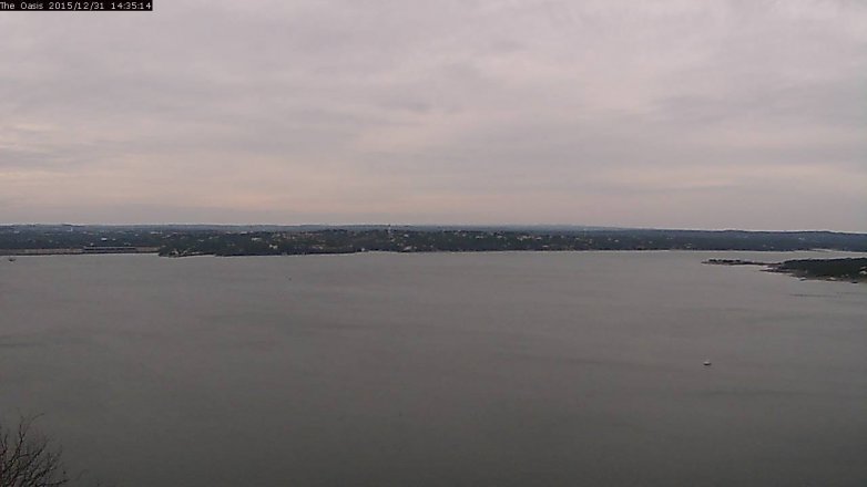 Lake Travis webcam, December 31, 2015 1:40 PM CT