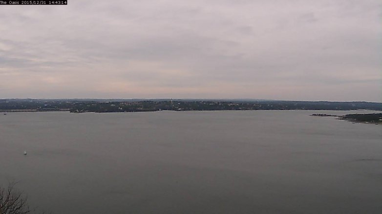 Lake Travis webcam, December 31, 2015 1:50 PM CT