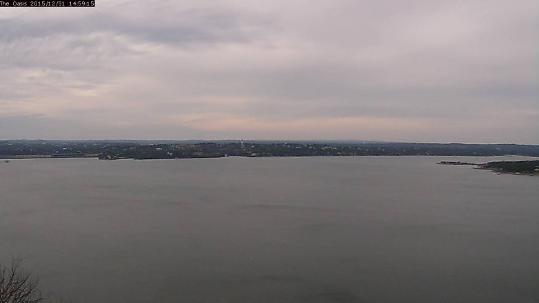 Lake Travis webcam, December 31, 2015 2:05 PM CT