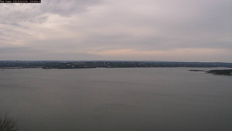 Lake Travis webcam, December 31, 2015 2:15 PM CT