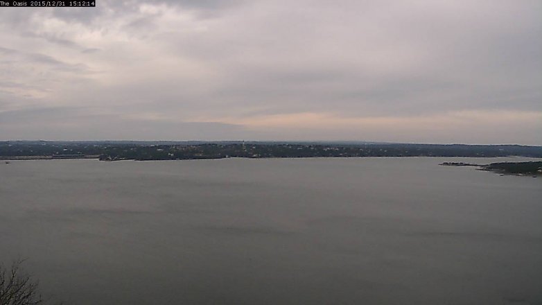 Lake Travis webcam, December 31, 2015 2:20 PM CT